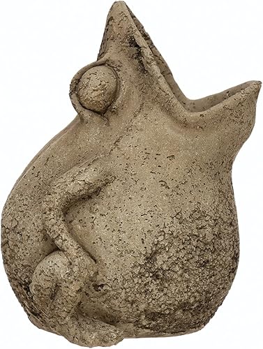 Miniatura 2 de Creative Co-Op Maceta de resina y cemento de rana, 8 pulgadas de largo x 7 pulgadas de ancho x 9 pulgadas de alto, color gris