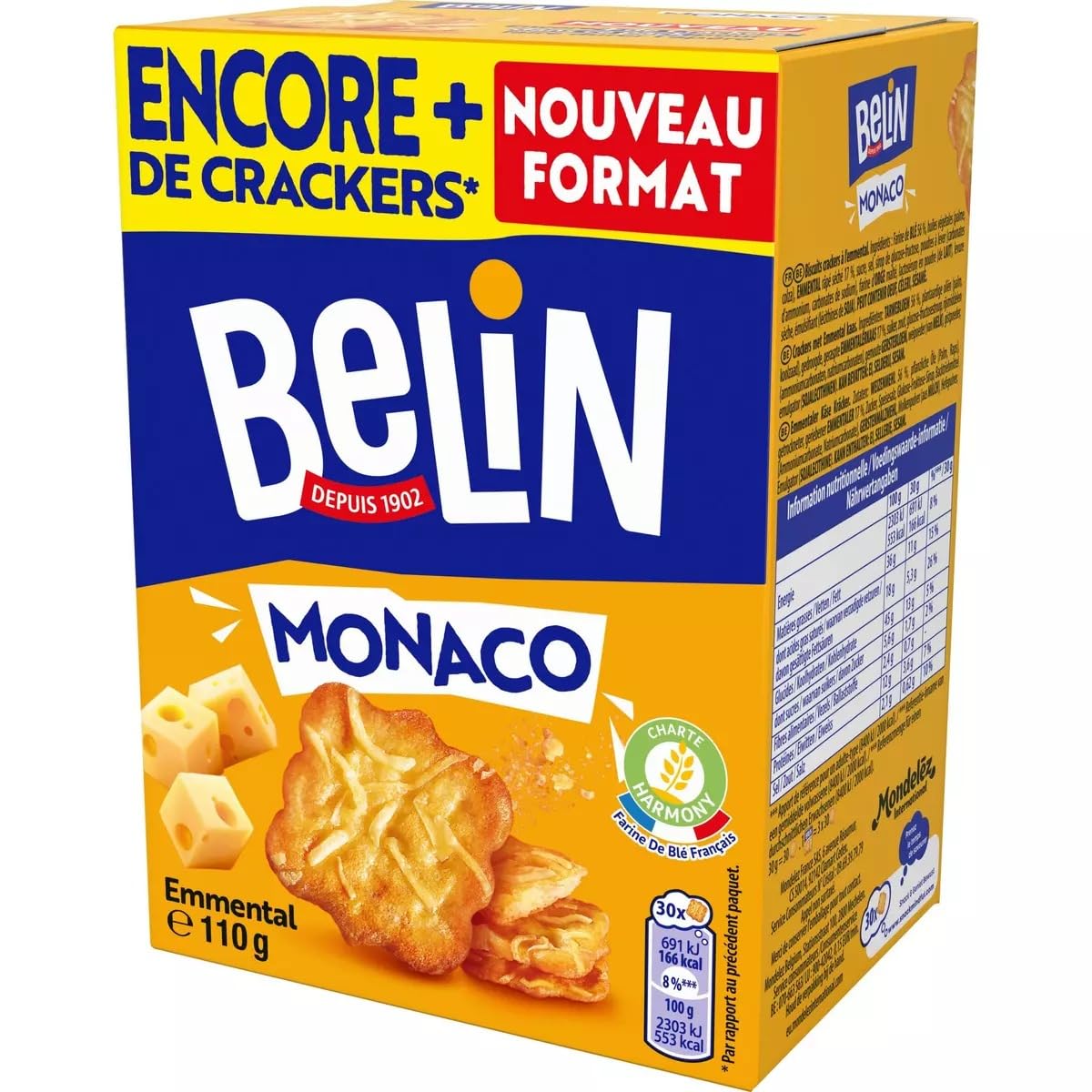 Belin Galletas Monaco à l'Emmental 100 g – 8 unidades