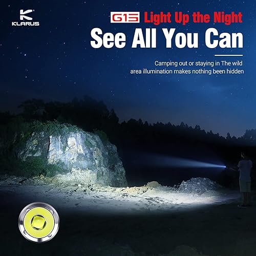 Miniatura 2 de klarus Linterna EDC recargable ultra brillante G15 de 4200 lúmenes, linterna LED de interruptor lateral compacto, alimentada por batería de 5000 mAh