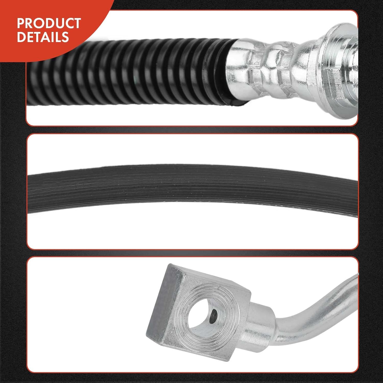 A-Premium Front Driver Brake Hydraulic Hose Compatible with Chevy, GMC and Hummer Models - Silverado/Sierra 1500 2500 3500, Silverado/Sierra 1500 2500 3500 HD Classic, Yukon XL 2500, Suburban 2500