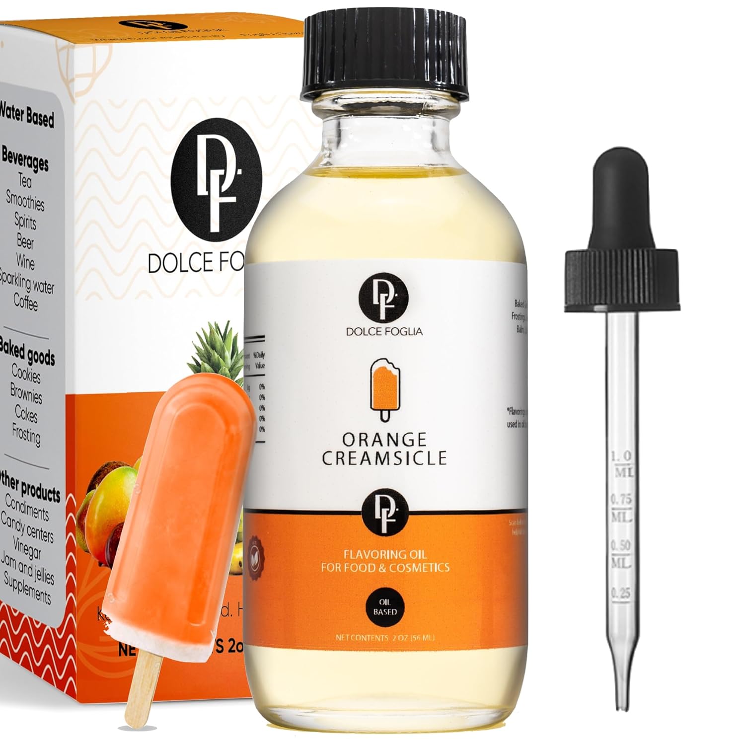 Dolce Foglia Orange Extract Flavoring Oil 2 Oz. Oil