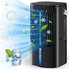 Portable Air Conditioners 32 oz Mini Ac Misting Fan With 3 Wind Speed 2 Cooling Spray Oscillating Timer