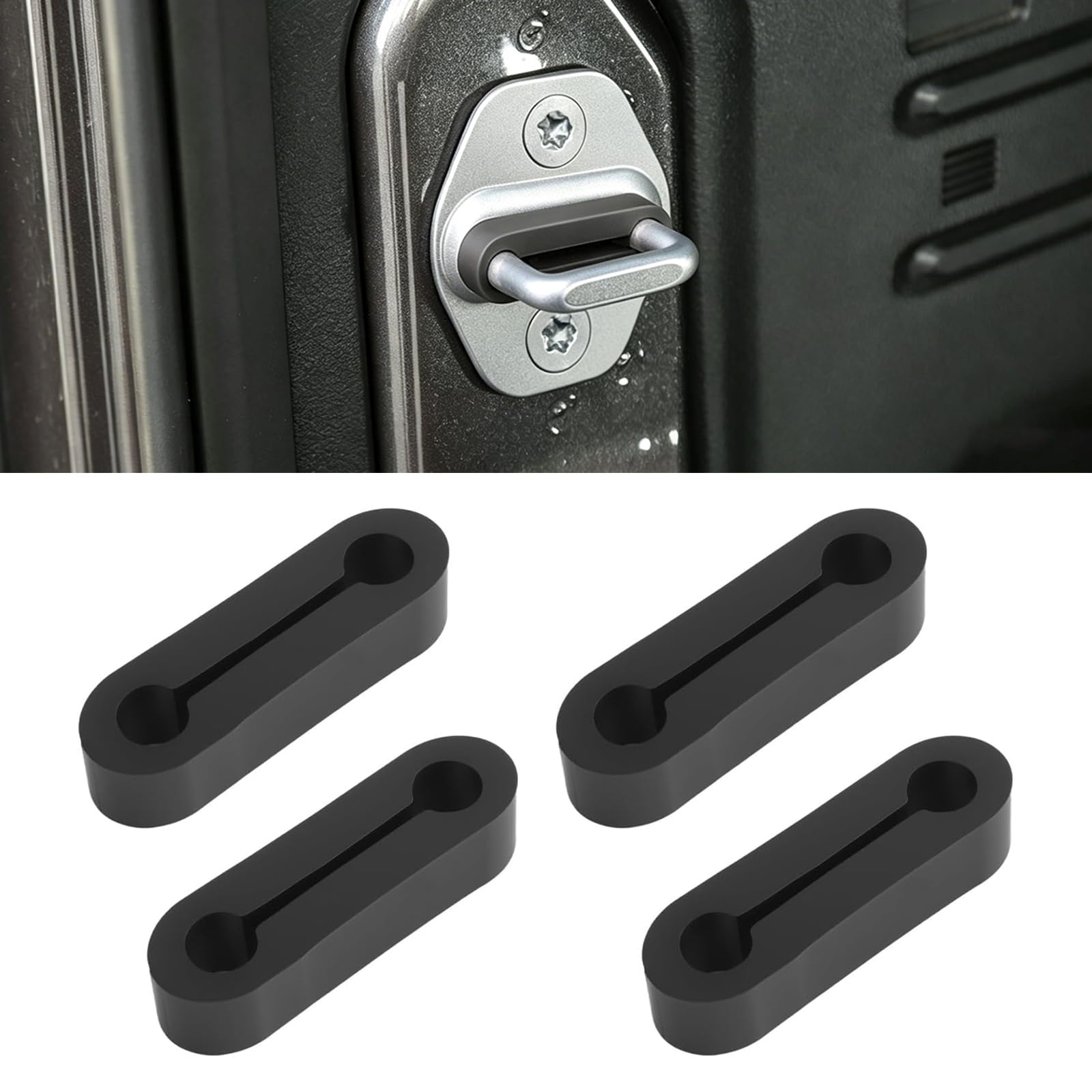 4Pcs Silicone Lock Accessories for Abarth 500 500L 500X Bravo 2022, Door Lock Cover Latch Protector, Car Door Latch Cover for Noise Reduction and Shock Absorption