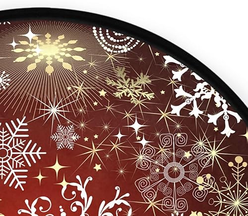 Miniatura 5 de ALAZA Alfombra redonda de copos de nieve de Navidad, antideslizante, absorbente, cómoda, alfombra redonda lavable, tapete de yoga para entrada, sala