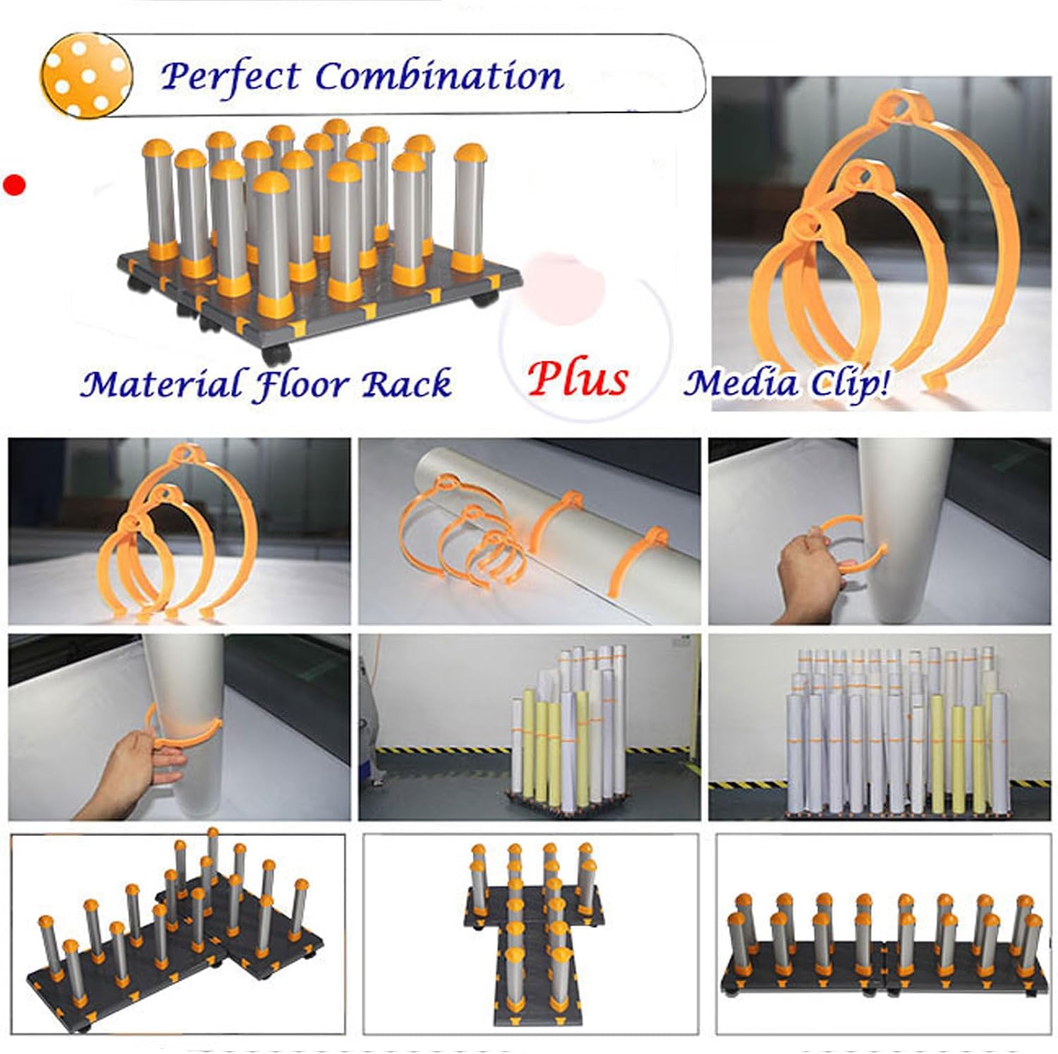 Sooper Clip Material Roll Vinyl Wrap Sheet Storage Tool for Car Wrap Vinyl Sticker Decal Film Sheet 12 Pack (6pcs 4.3in and 6pcs 5.9in)