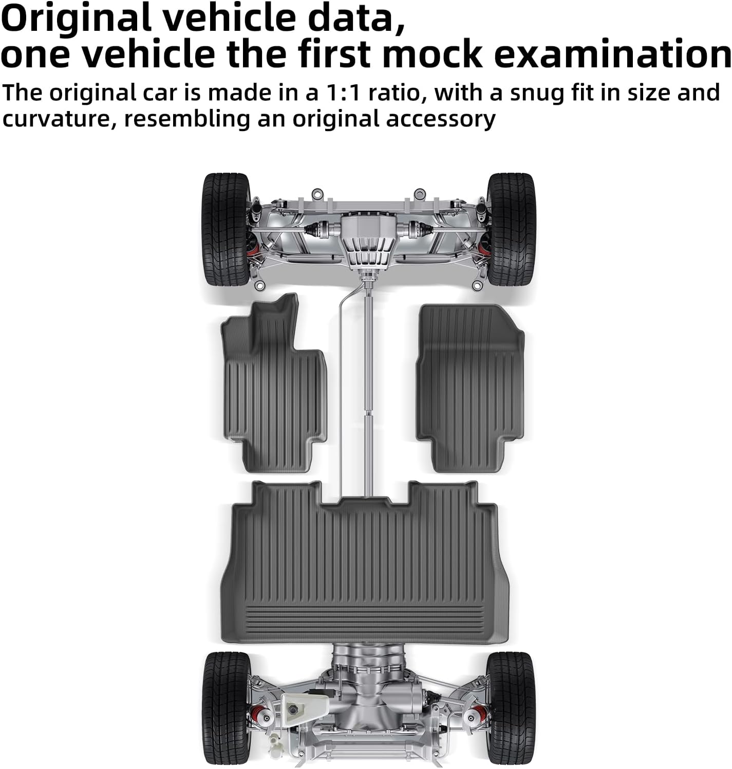 SMABEE 4Pcs Floor Mats & Truck Bed Mat for Tesla Cybertruck 2023 2024 2025 2026 Accessories Interior All Weather Floor Liners Rear Trunk Mat TPE 1st& 2nd Row Car Mats Replacement Protection