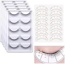Lashes Training Kit, 25 Pairs 7mm Training Lashes 7 Pairs Under Eye Isolation Pads Stickers Self Adhesive Eyelash Extension Practice Lashes Strips for Teaching Eyelash Extension Makeup Beginners