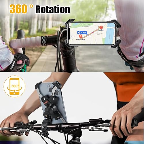 Miniatura 2 de Soporte de teléfono para motocicleta, soporte universal para manillar de motocicleta, abrazadera de teléfono celular para iPhoneGalaxy de 4.72 a