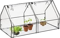 Relaxdays Mini-seră cu folie 92x180x92 cm, 2 uși, seră pentru plante, folie PVC transparentă, răsadniță de grădină 1