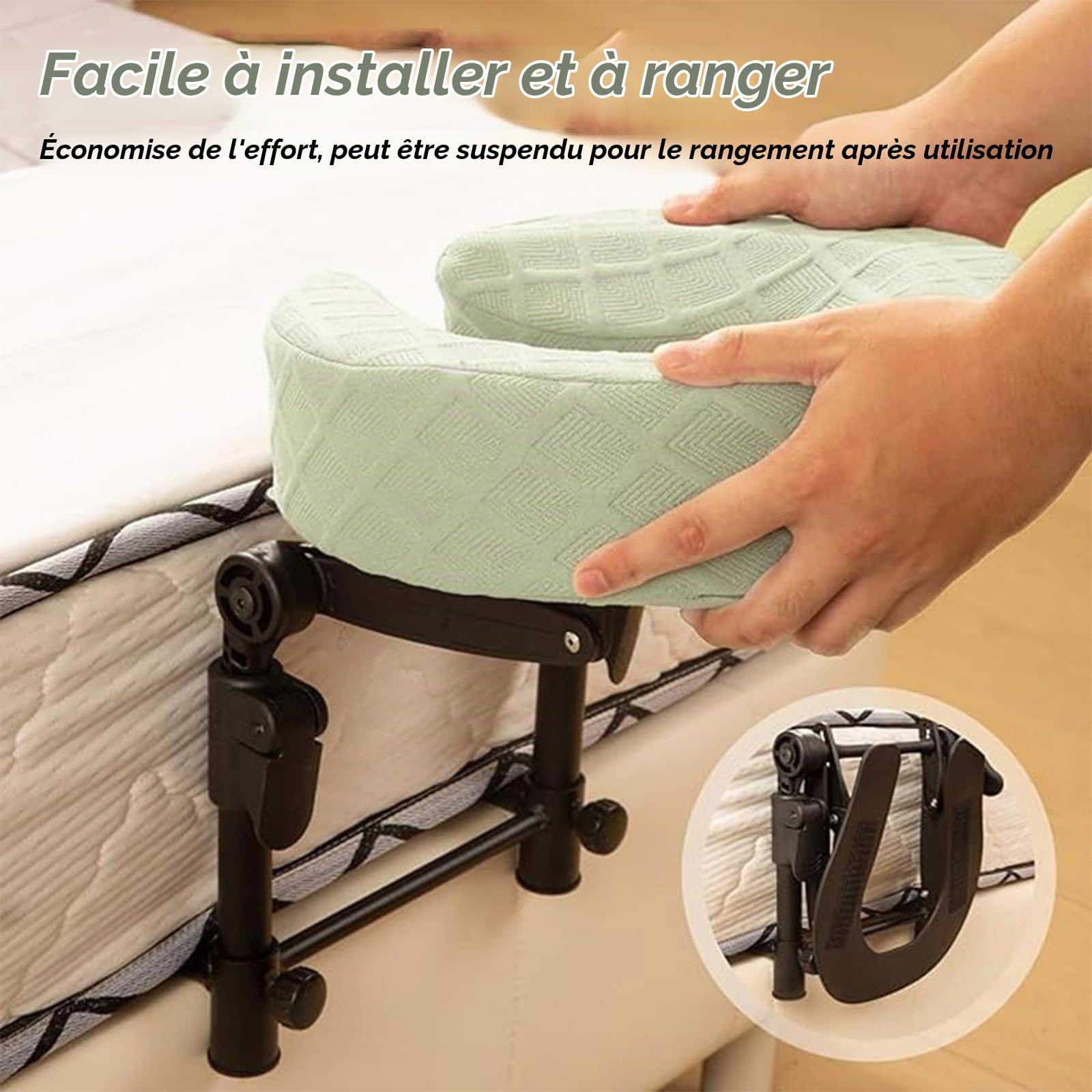 Appui-TêTe De Massage pour Lit,Berceau Facial Lit,Berceau Universel Spa Et Institut Beauté avec Oreiller,pour Massages en Salon,RéCupéRation AprèS Une Chirurgie Oculaire(Green)