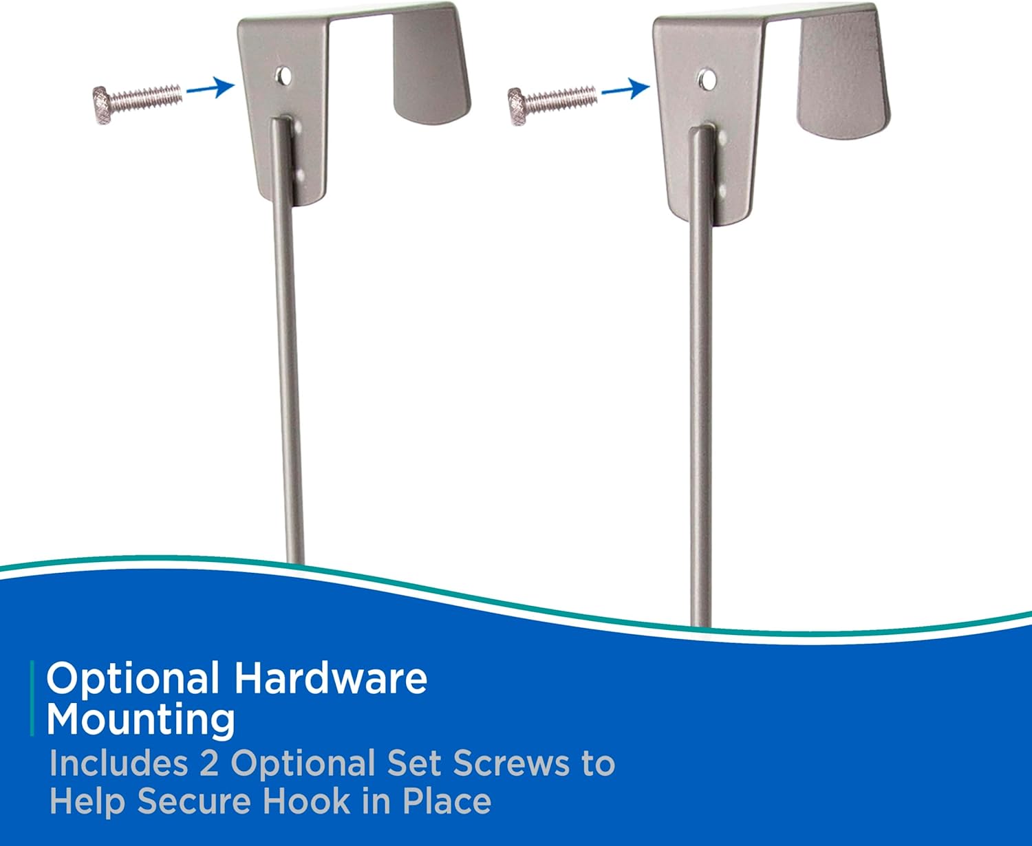 Kenney KN61558 Over the Door Hanging 8-Prong Storage Hook for Hanging Towels or Coats on the Back of the Door in Bathroom or Bedroom, Polished Pewter