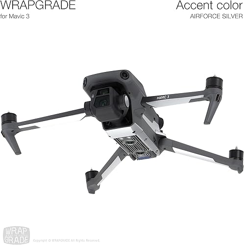 Miniatura 3 de WRAPGRADE Adhesivos parciales para DJI Mavic 3  Mavic 3 Classic Accent Color (AIRFORCE SILVER)