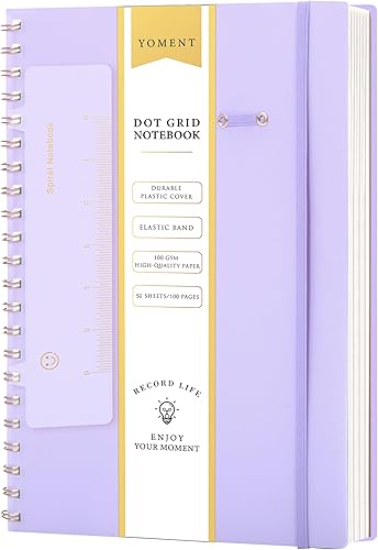 Miniatura 17 de Yoment Cuaderno de espiral con puntos y viñetas de 8.5 x 11 pulgadas, tamaño A4, cuadrícula de puntos grandes, papel de punto grueso de 3.53 oz/m²