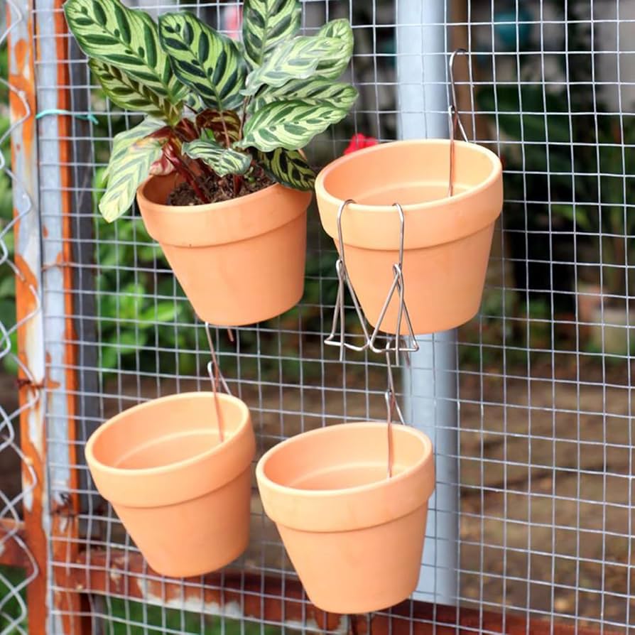 Plant Hangers Flower Pot Holder, Terracotta Pot Clips For Clay Pot, Plant 24 Pack Back Hook Wall Mounted Planters Outdoor