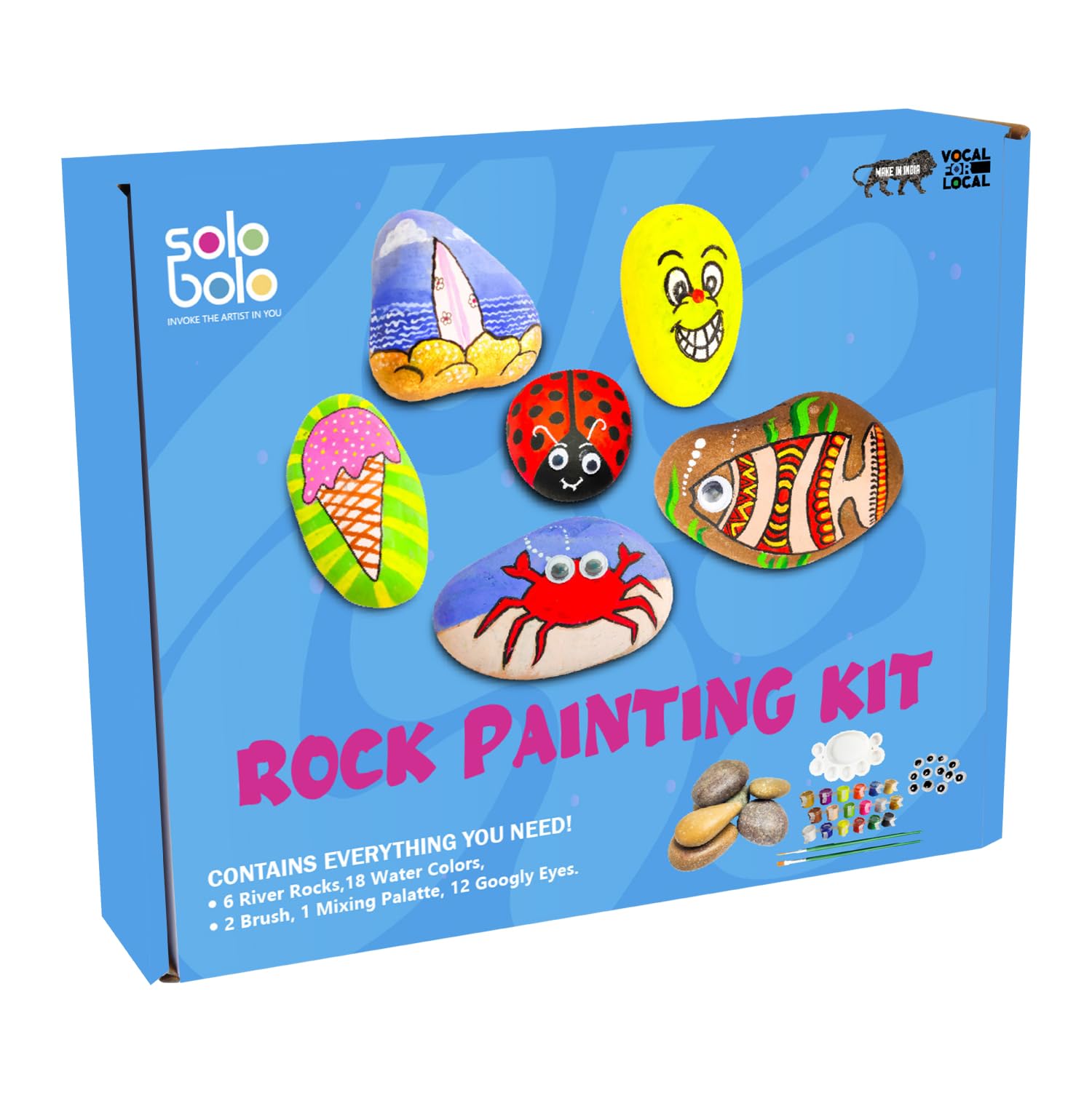 See full amazon price history chart for Solobolo Rock Art Kit -Stone Painting Kit, Kids Creative Art & Craft Kit, Kids Reusable Rocks, Painting 12 Water Colors,4 Smooth Rocks,2 Paint Brushes Googly Eyes, Children Age 6-12 - Brown Solobolo Rock Art Kit -Stone Painting Kit, Kids Creative Art & Craft Kit, Kids Reusable Rocks, Painting 12 Water Colors,4 Smooth Rocks,2 Paint Brushes Googly Eyes, Children Age 6-12 - Brown (B097TNNXB6) Amazon Price History, Amazon Price Tracker