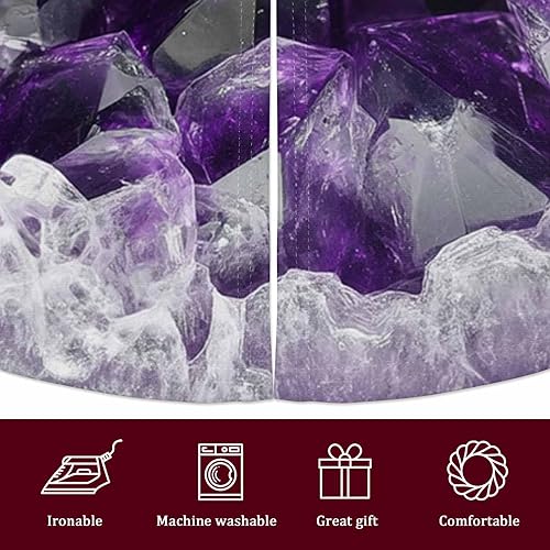 Miniatura 5 de Falda de árbol de Navidad de 48 pulgadas, falda de árbol de ágata morada, decoraciones de Navidad para interiores y exteriores, arte abstracto