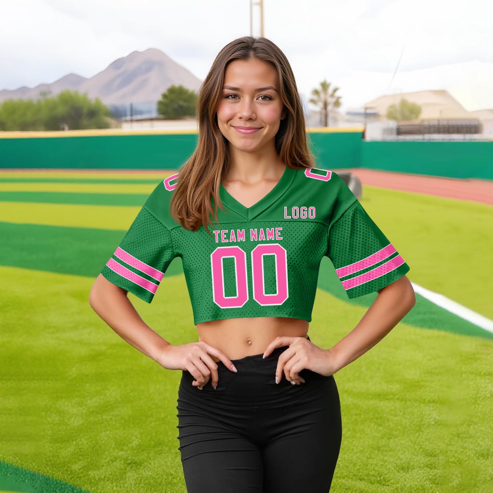 Personalisiert American Football Trikot für Damen Custom Jerseys mit Name Nummer Logo Personalisierte Spieltrikots T-Shirt Kurz Atmungsaktiv Training Sporthemden