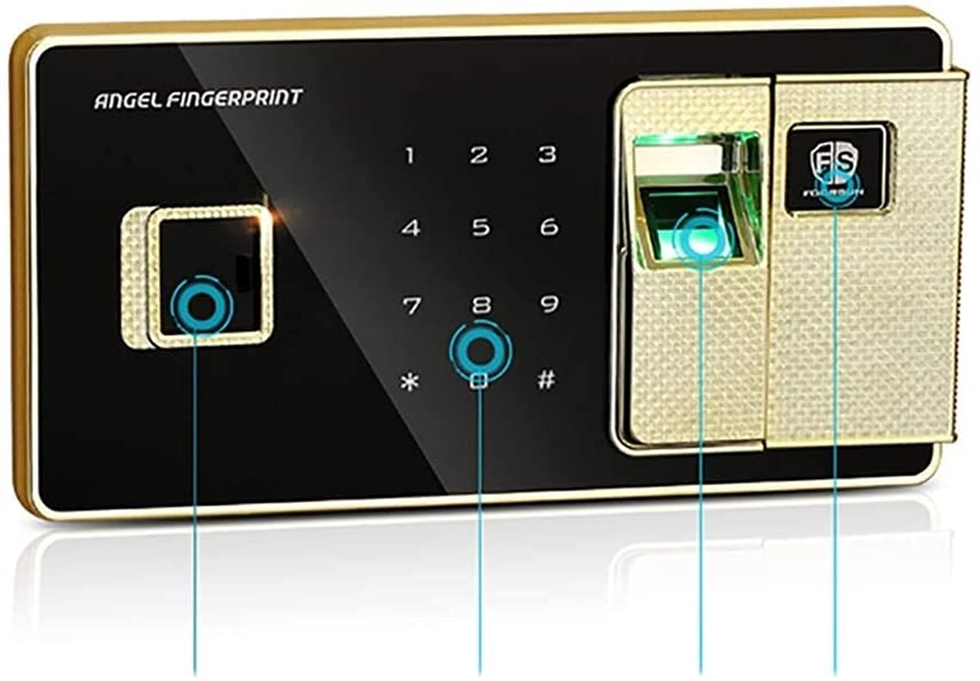 Strongbox - Caja fuerte ignífuga impermeable para el hogar, seguridad digital, huellas dactilares, biométrica, caja de seguridad para pared, caja fuerte para efectivo, estilo de pared con