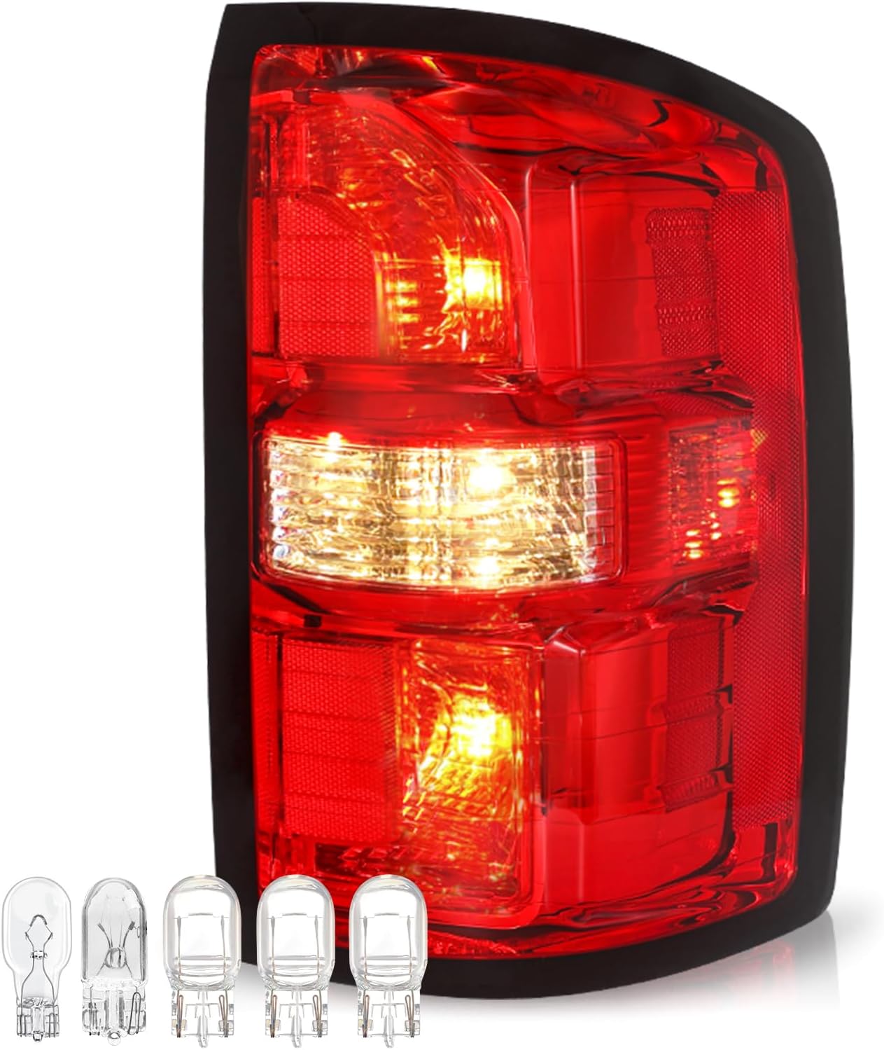 SOCKIR Tail Light Assembly OE Replacement Fit for 2014-2018 GMC Sierra 1500 2015-2019 Sierra 2500 3500 HD Halogen Outer Rear Taillight Replacement Brake Tail Lamp Pair Set