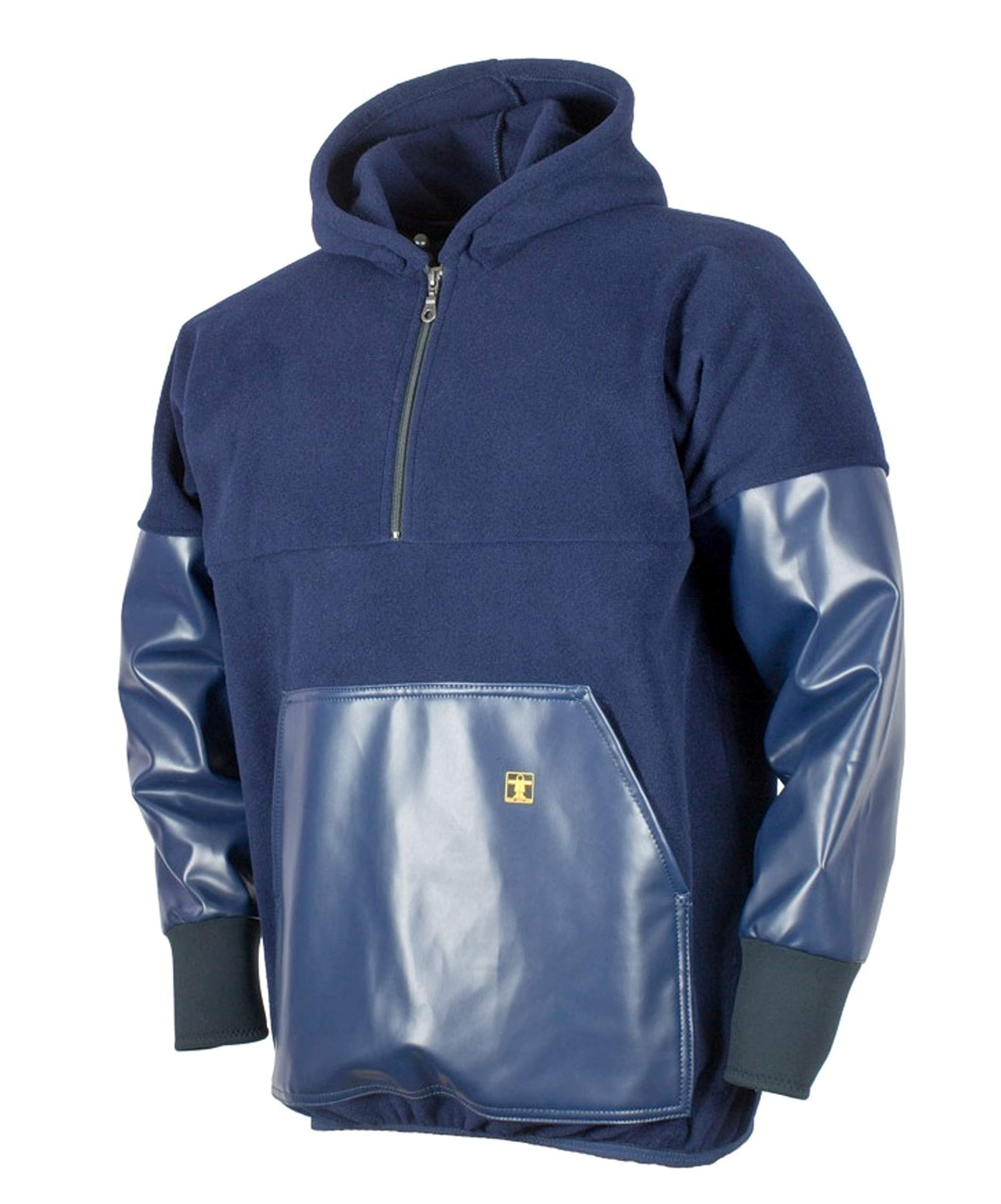 Guy CottenKodiak' Fleece Top - PVC Sleeves & front pocket - Navy - Small
