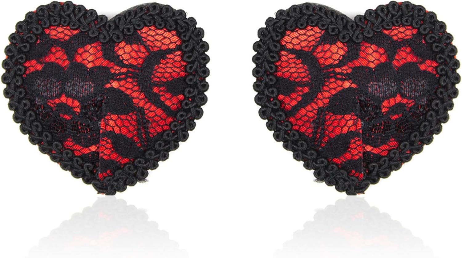 Heart Shape Lace Silicone Nipple Covers Adhesives Pasties for Low Cut Backless Dress Women Lingerie Breast Stickers Pads Lace Red