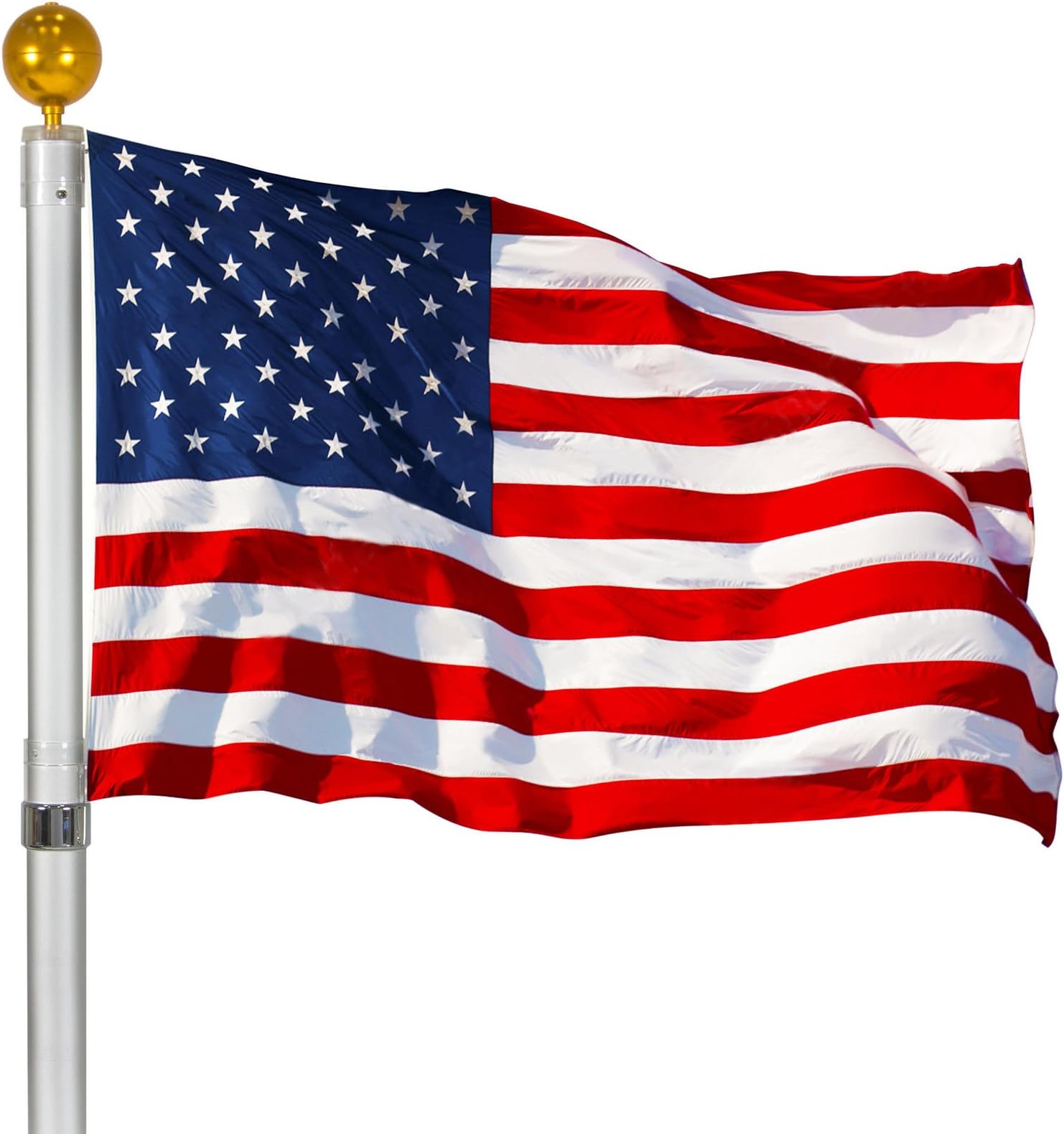 LTL Flagpole Telescopic 16' Aluminum Flag Pole Solid Construction Garden