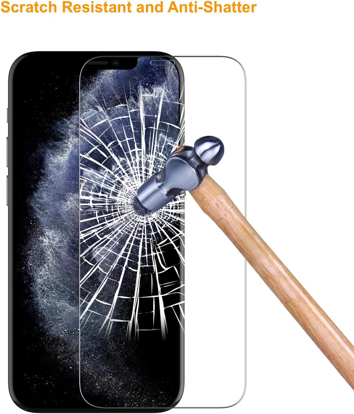 Shamo's Screen Protector iPhone 12 Pro Max Tempered Glass Film 3-Pack - Ultra HD Crystal Clear (For iPhone 12 Pro Max)