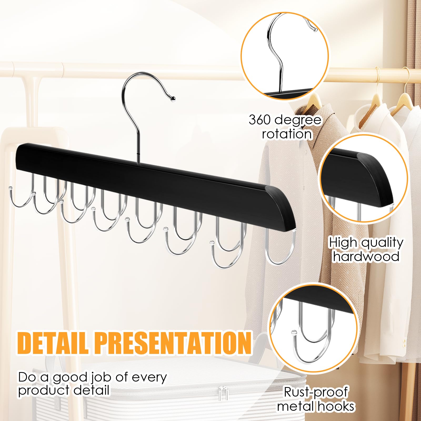 Porte Ceinture,Cravates Bois Cintre,Porte Cravate,Cintre En Bois Pour