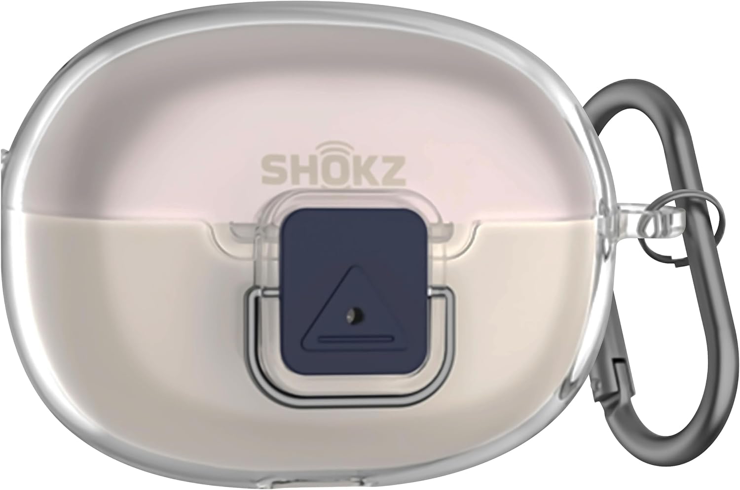 Geiomoo TPU Case for SHOKZ Open Dots ONE, Soft Flexible Scratch Resistant Protective Cover with Carabiner (Clear)