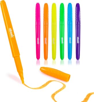 abeec Stationery Set for Girls - School Supplies for Kids - A5 Notebook, Ballpoint Pen with Stylus, Pencil Case and 6 Neon Highlighters
