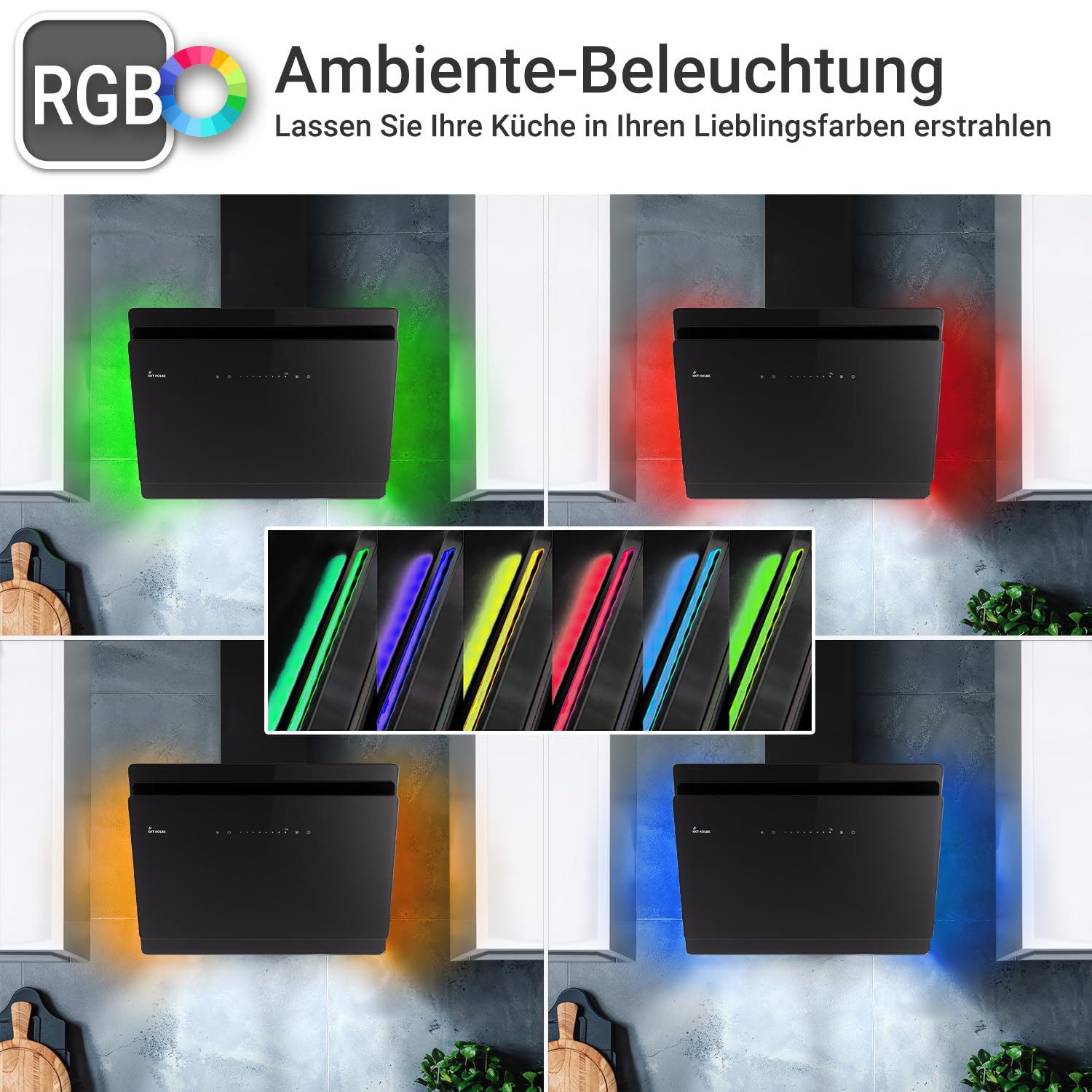 KKT KOLBE Campana extractora SOLO6005SM, 60 cm sin cabeza negro