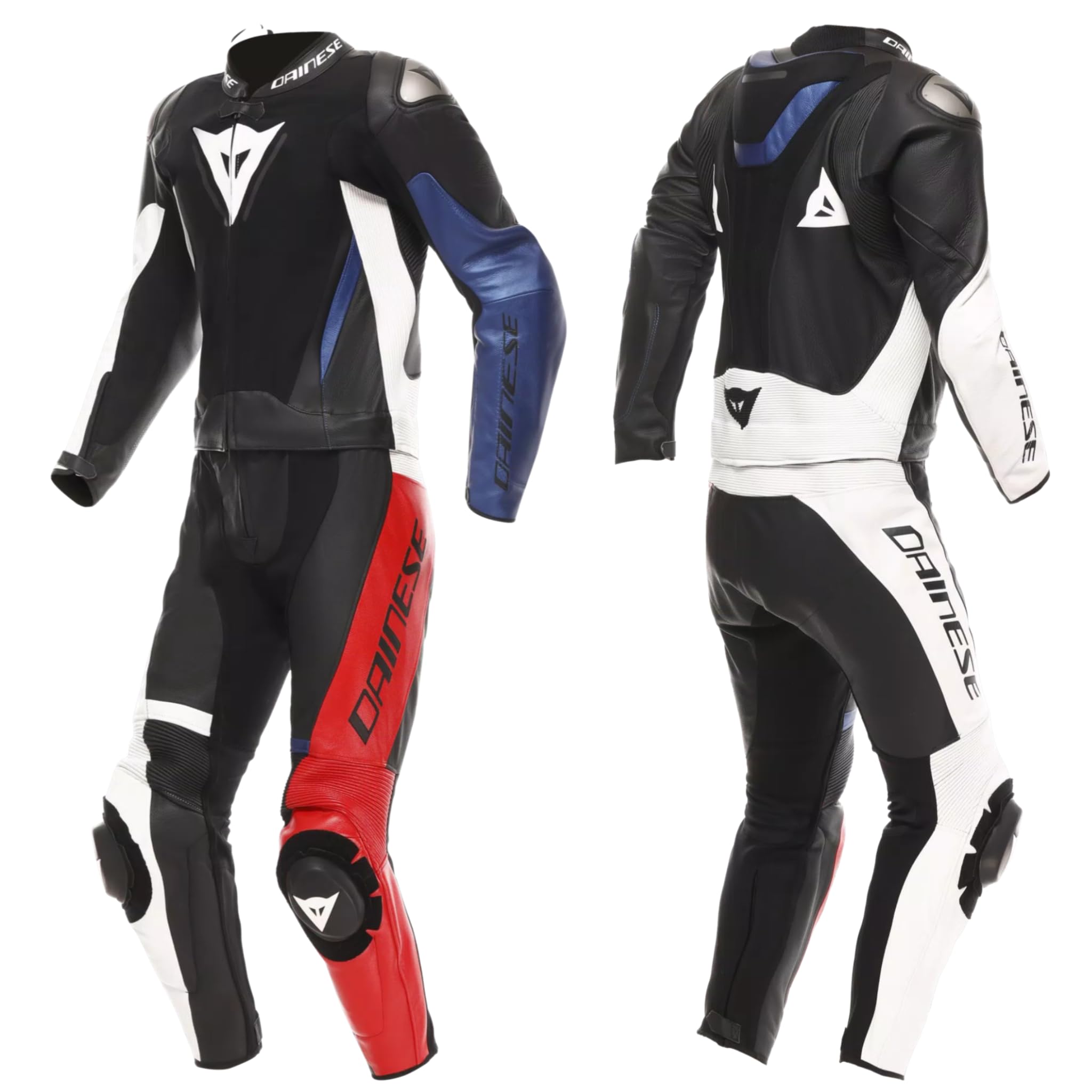Dainese Demon Sprint Dwuczęściowy skórzany kombinezon motocyklowy, czarny/biały/czerwony, 48