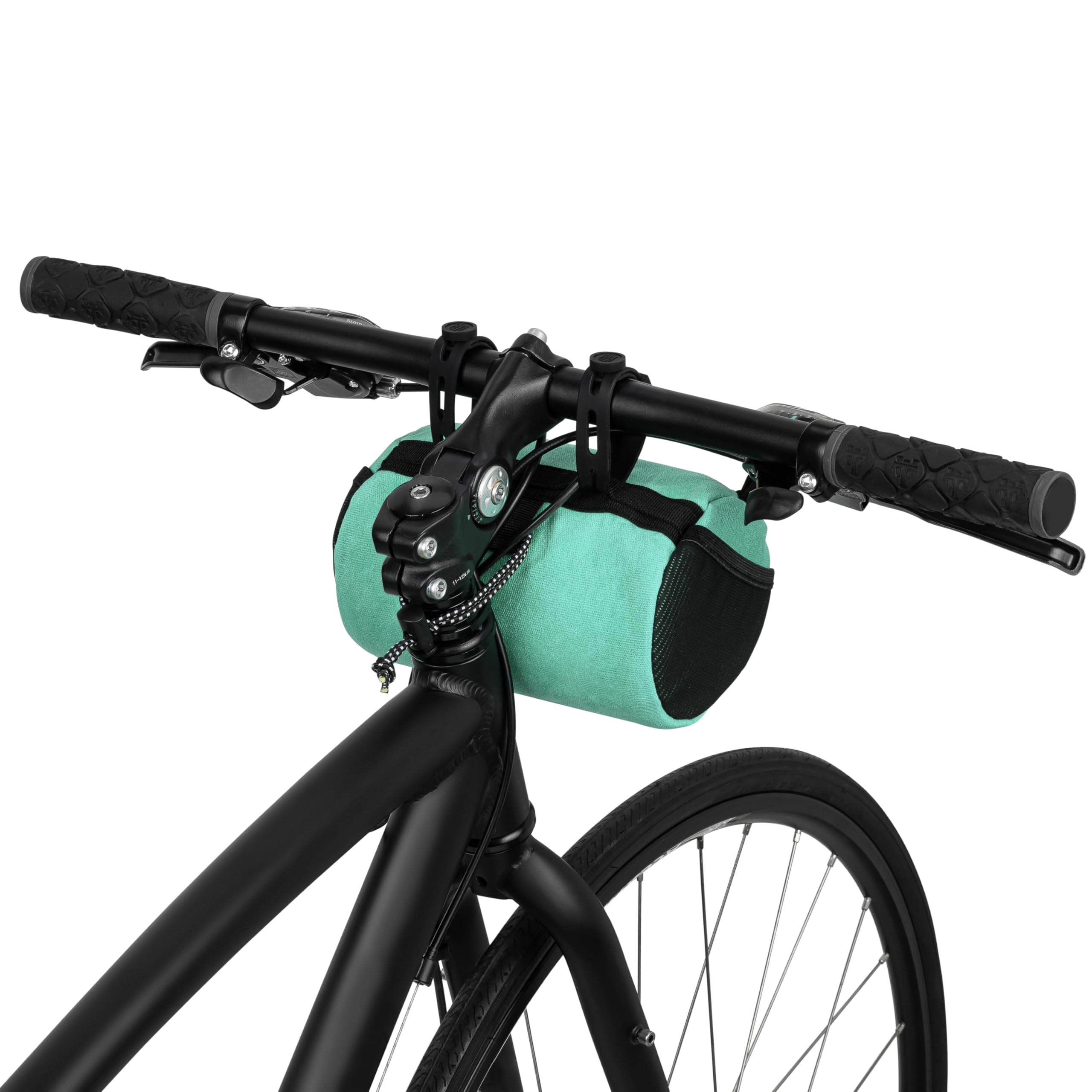 Oso Supply Co - Bolsa para manillar de bicicleta - Exterior de lona encerada con cremallera impermeable de acceso rápido, bolsillos laterales de malla y amplio almacenamiento - Ideal para ciclismo,