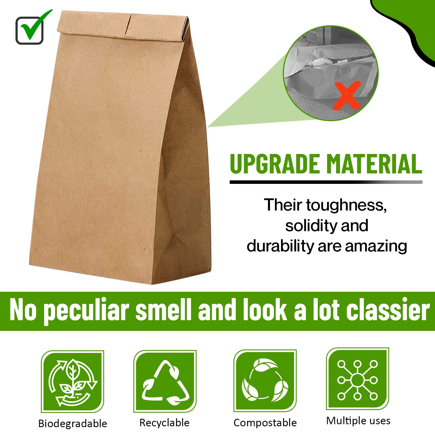 Amazon.com: 500 Kraft Brown Paper Bags, 6 LB, Small Paper