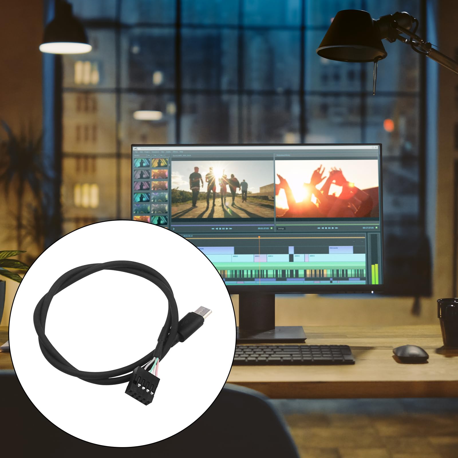2 Pezzi Cavo USB 9 Pin a USB Tipo C per Scheda Madre Del