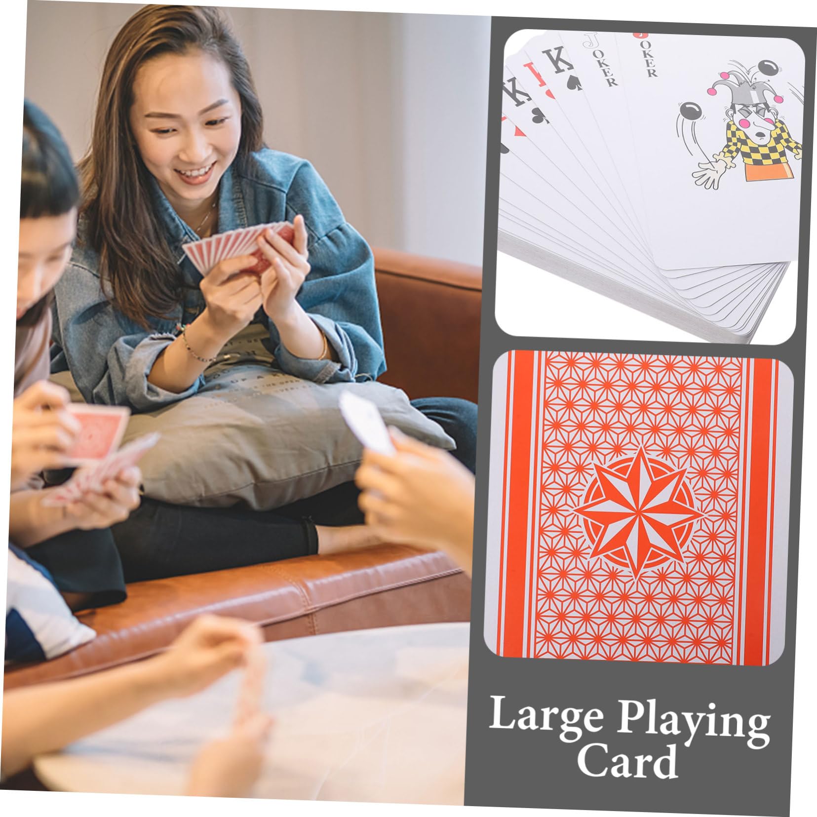 1set Carte Da Gioco Oversize Per Feste Carte Da Poker Giganti Per Giochi Di Società e Divertimento Familiare e Conservare
