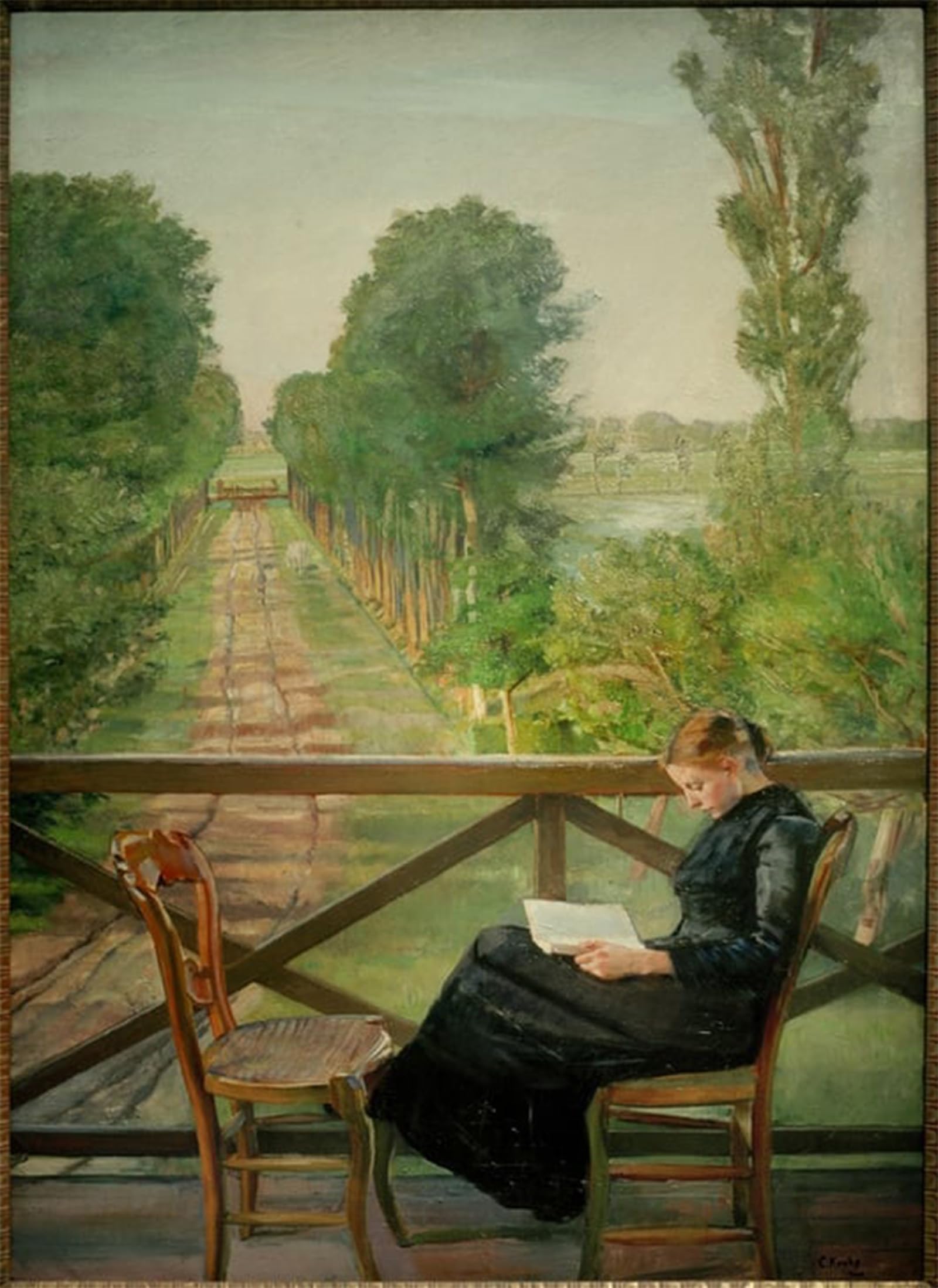 POSTERIIk Famous Modern Artwork Art Mural Villa Britannia Belgien by Christian Krohg Oil Paintings Pictures for Home Decor 60x90cm