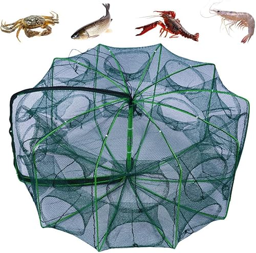Miniatura 10 de La trampa de pesca plegable mágica, kit de pesca fortalecida autoplegable, trampa de cebo de pesca, red de pesca portátil para cangrejo, cangrejos 6