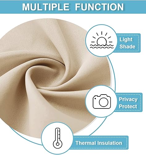 Miniatura 6 de RYB HOME - Cortinas para puerta francesa de 84 pulgadas de largo, cortinas opacas de privacidad para ventana con amarra, para puerta corrediza de