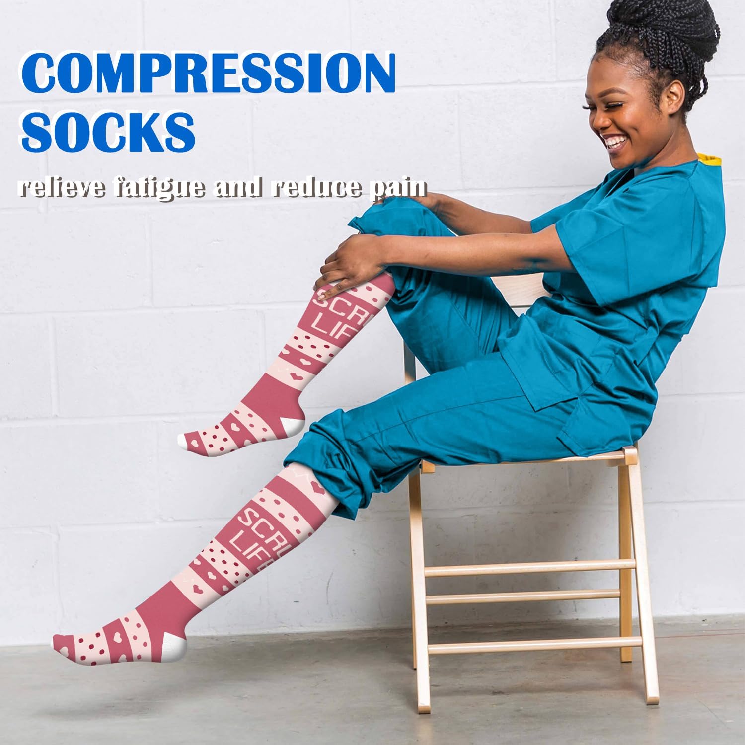 Aoliks Medical Compression Socks for Women & Men, Support Knee High Socks for Running,Nurses,Travel - Image 5