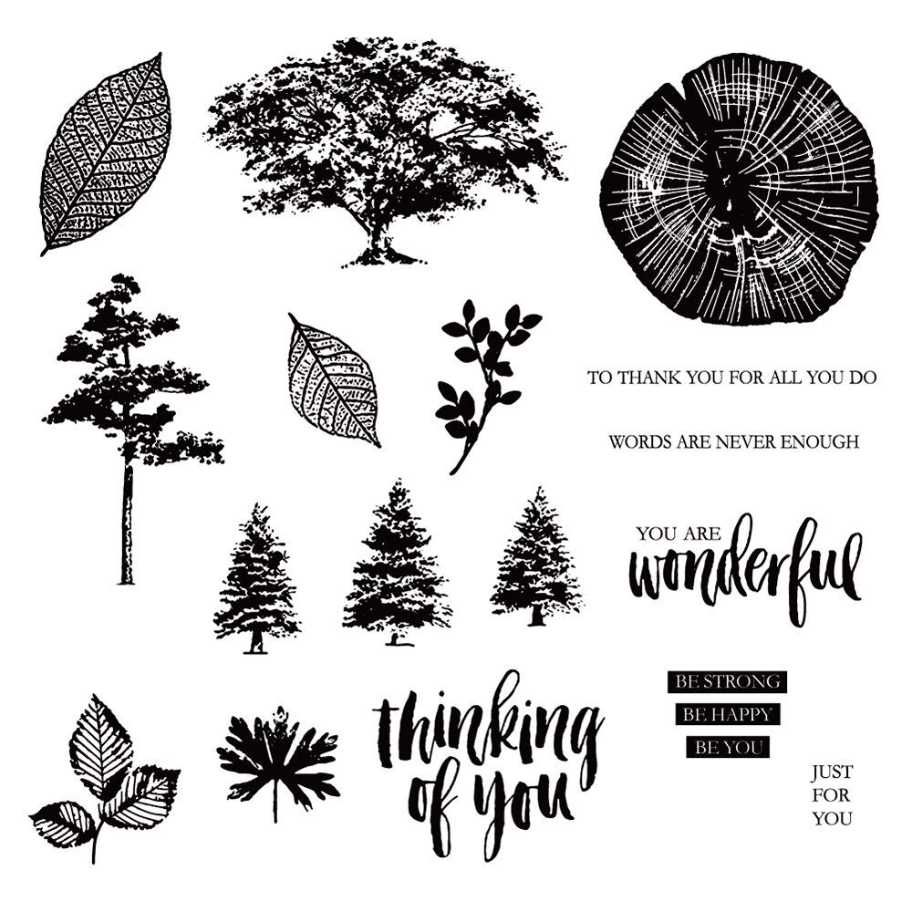 GADGETS WRAP Merry Christmas Tree Leaf Set Tink Transparent Clear DIY Scrapbooking/Photo Album Decor Clear 14 * 14cm Sticker