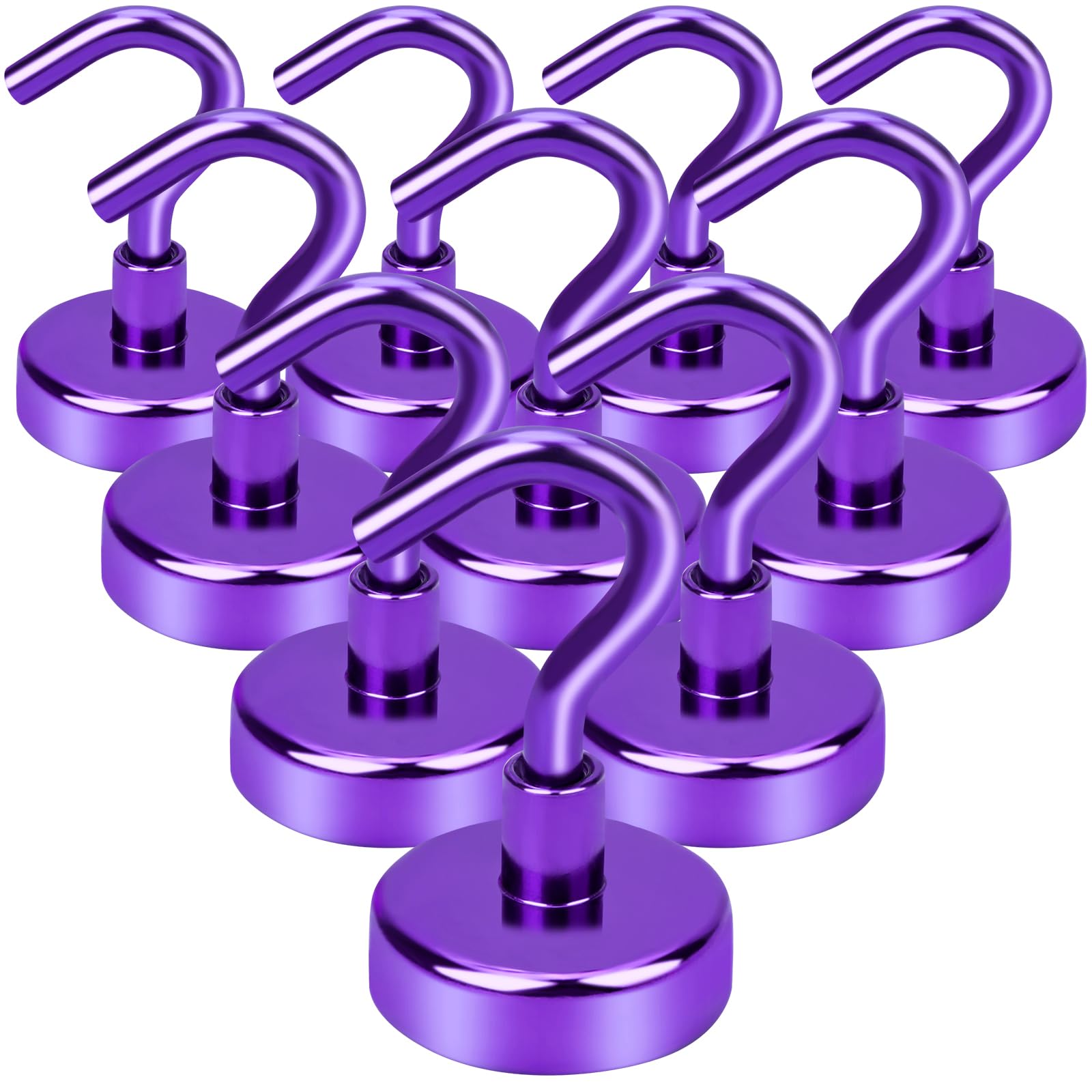 DIYMAG Magnetic Hooks 10pcs 30lbs Cruise Essentials 2026 Magnet Hook Purple