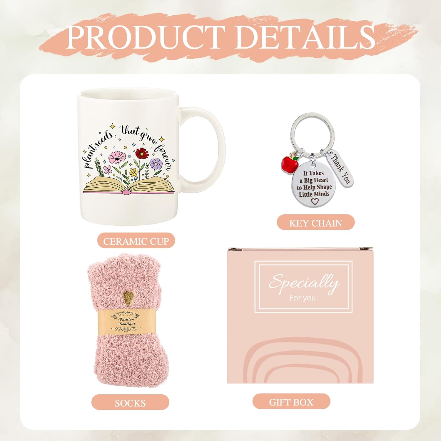 DHQH Birthday Gifts, Thank You Gifts for New Teacher, 11oz Teacher Coffee Mug Gift Set - Image 2