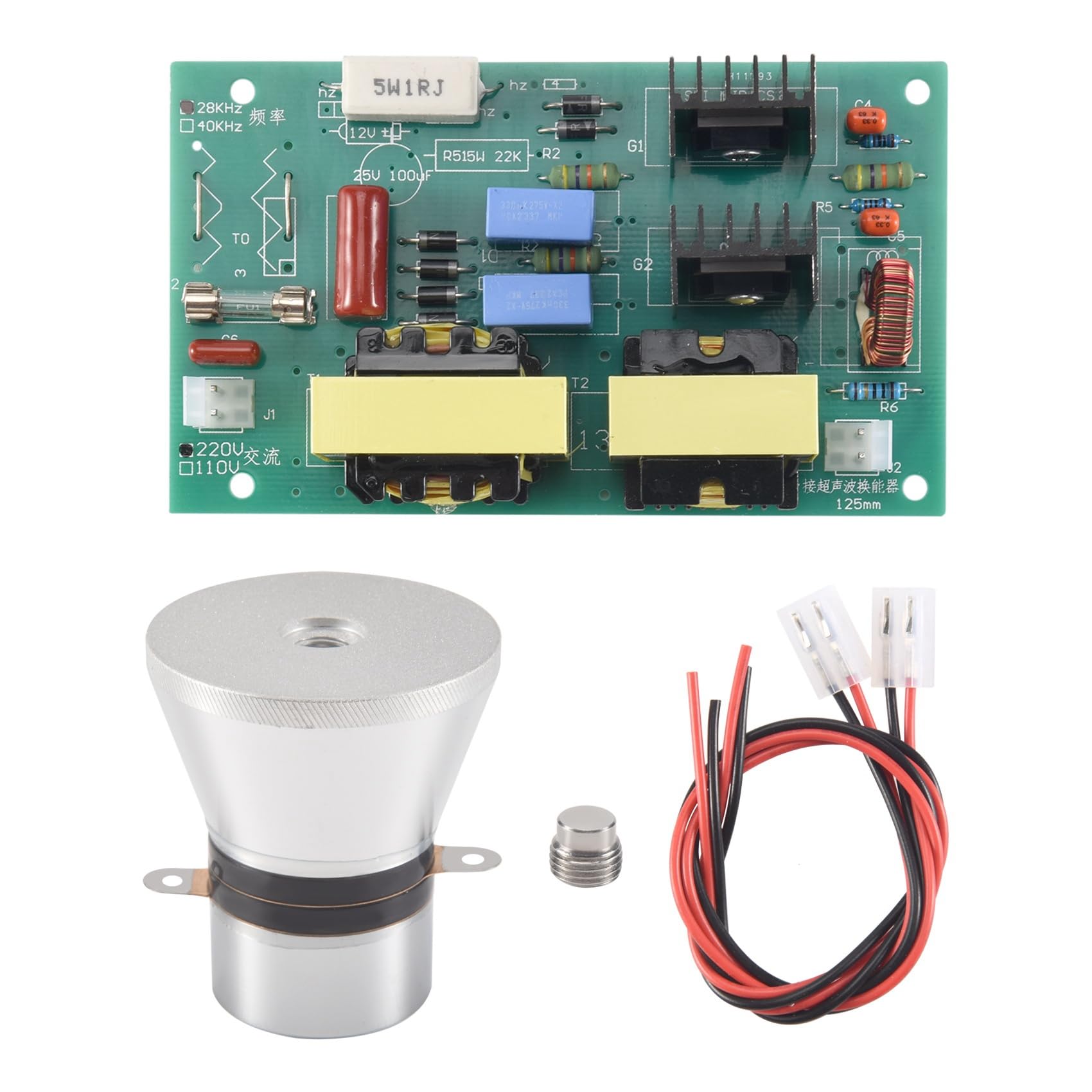 Bosiyrggrl 100w 28khz Ultrasonic Cleaning Transducer Cleaner High Performance +Power Driver Board 220vac Ultrasonic Cleaner Parts