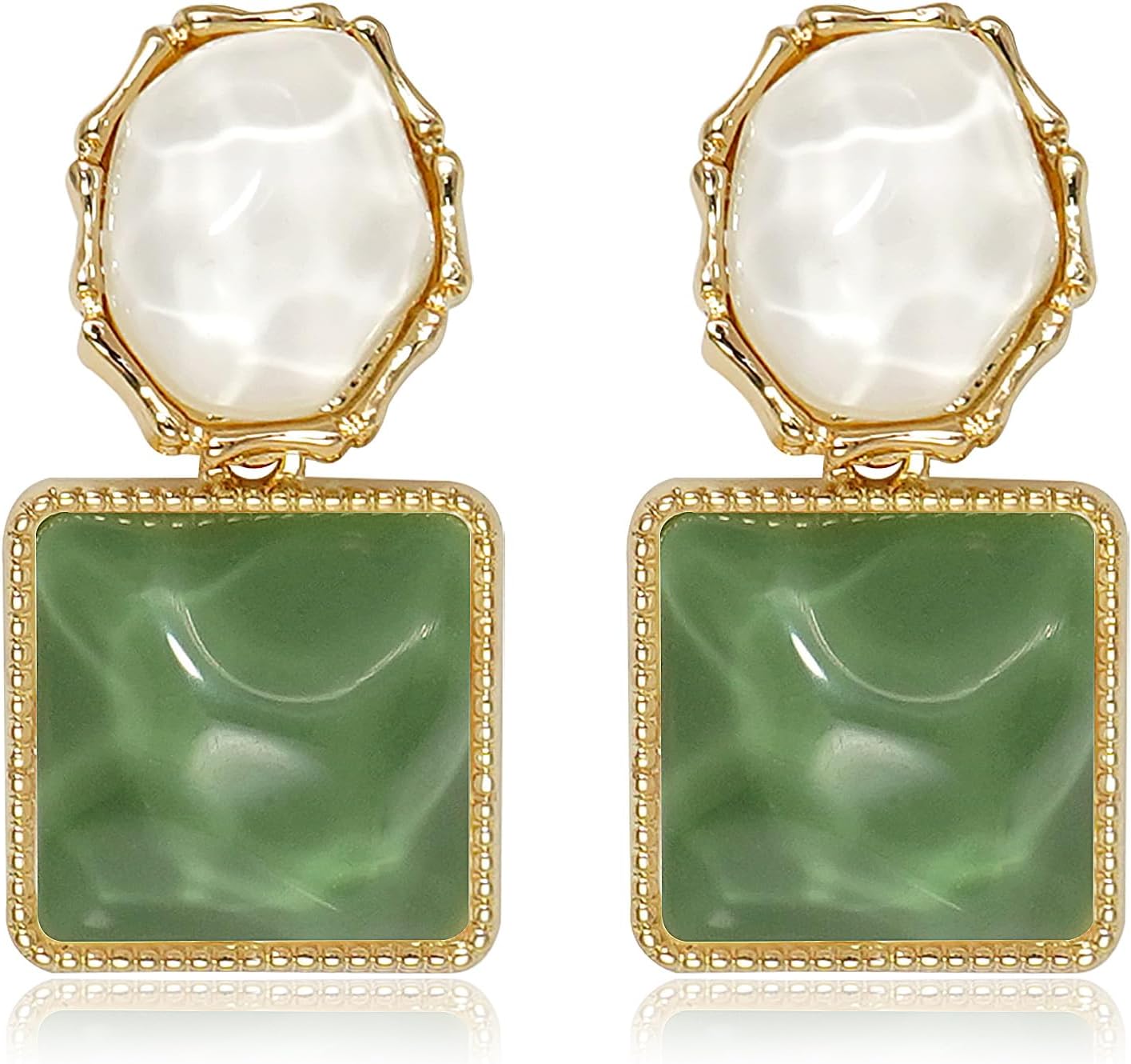 Asymmetrical Earrings for Women Boho Resin Dangle Earrings Acrylic Water Ripple Earring