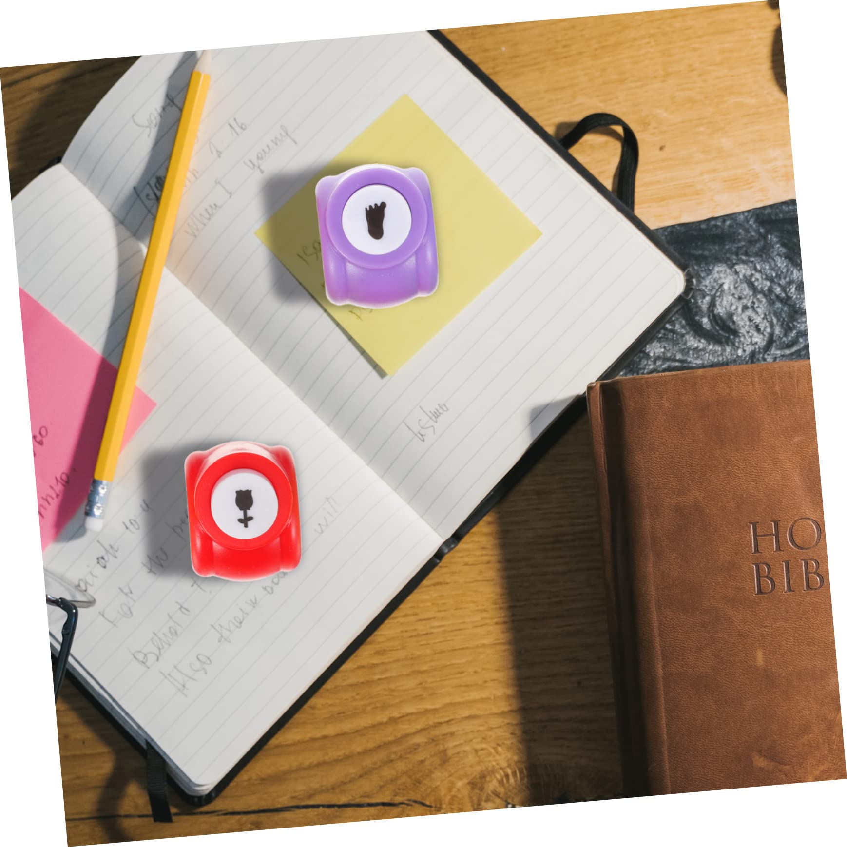 HOMSFOU 2 Set Punzoni Decorativi Per Carta Fustellatrice Manuale Per Scrapbooking E Creazioni Fai Da Te Include Forme Cuore Ombrello Stella Nota Musicale Piedino E Coniglio Per 8 Pezzi*2