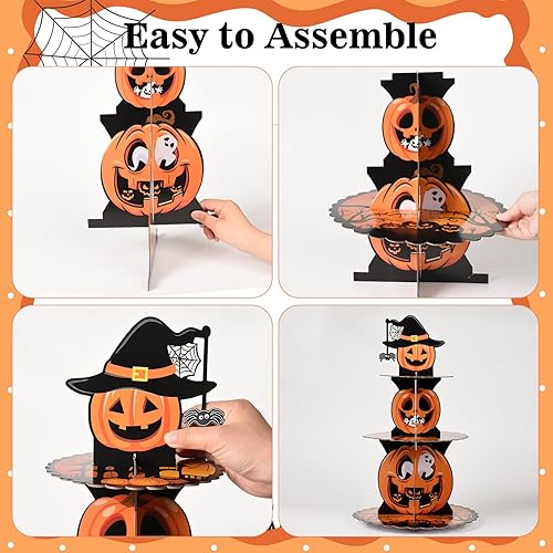 Miniatura 7 de 2 piezas de decoración de fiesta de autos de carreras de 3 niveles redondos de cartón para 24 cupcakes, niños y niños, dos regalos de fiesta de