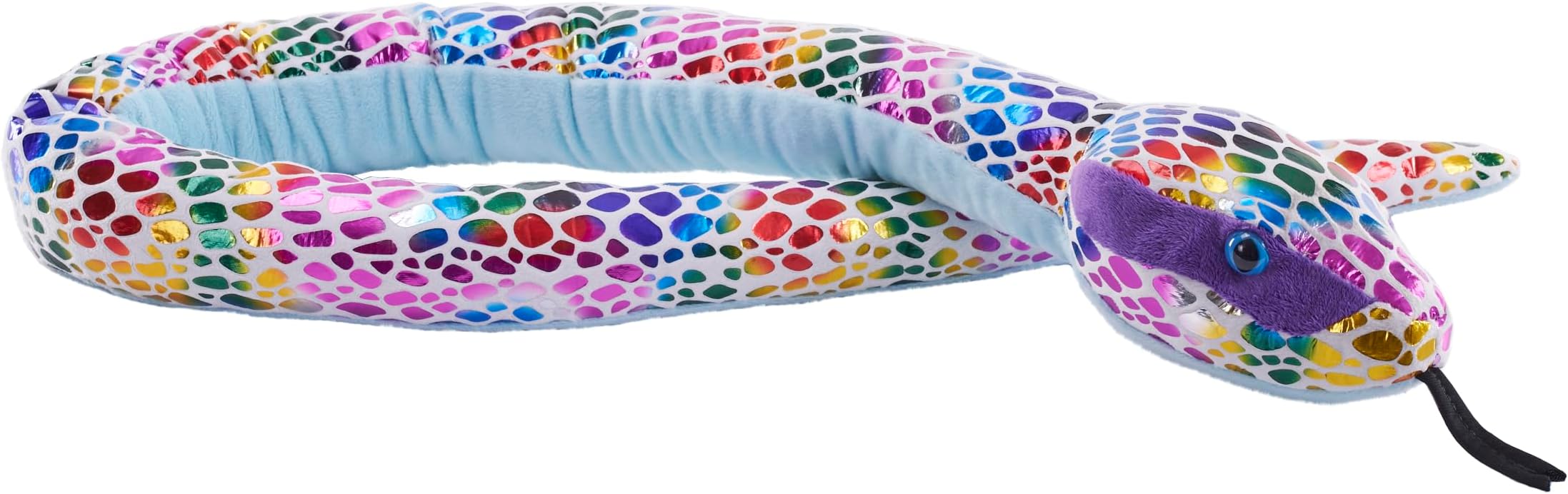 Foilkins Snakes, Dotted Rainbow, Stuffed Animal, 54 inches, Gift for Kids, Plush Toy, Fill is Spun Recycled Water Bottles