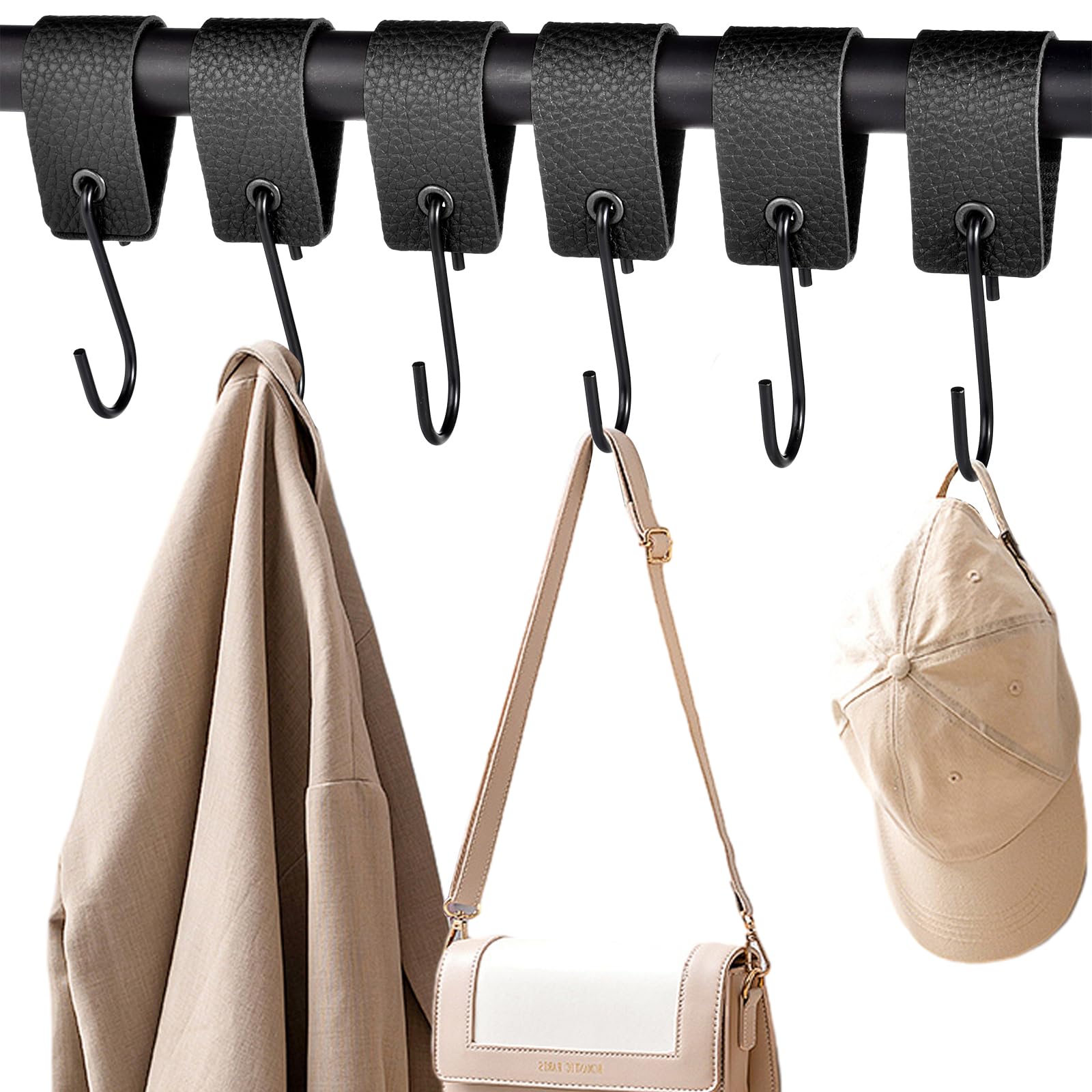 Decoratief Sleutelbord Met 7 Haken Opbergoplossing Voor Sleutels Sleutelrek Met Plank En 6 Haken, Sleutelbord Zonder Boren, Wandmontage Voor Het Decoratieve Sleutelrek Zwart Houten Sleutelrek Zonder Boren