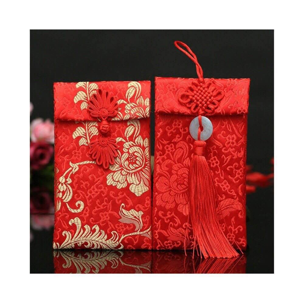Lilith li Chinese Element Festive Silk Red Envelopes Gift Card Envelopes 2PCS/Set（HF2G）
